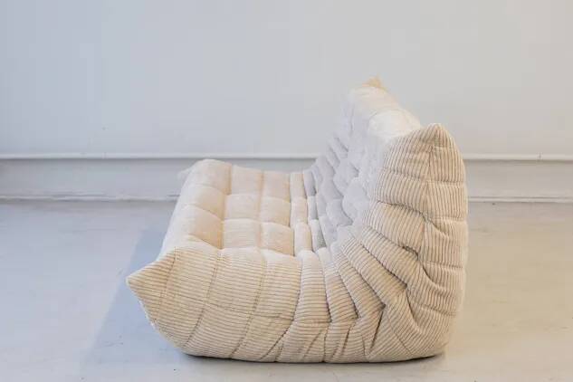 Togo 3 places et fauteuil en velours côtelé blanc