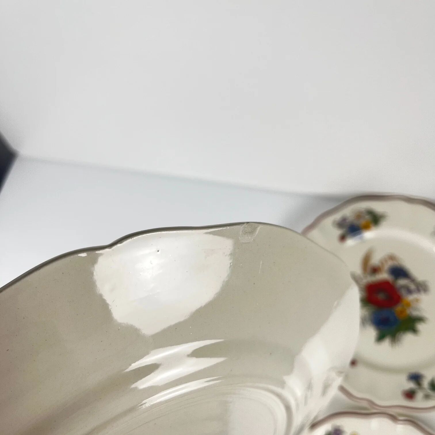 Set of 4 flat plates "Agreste", Sarreguemines, first half of the 20th century.