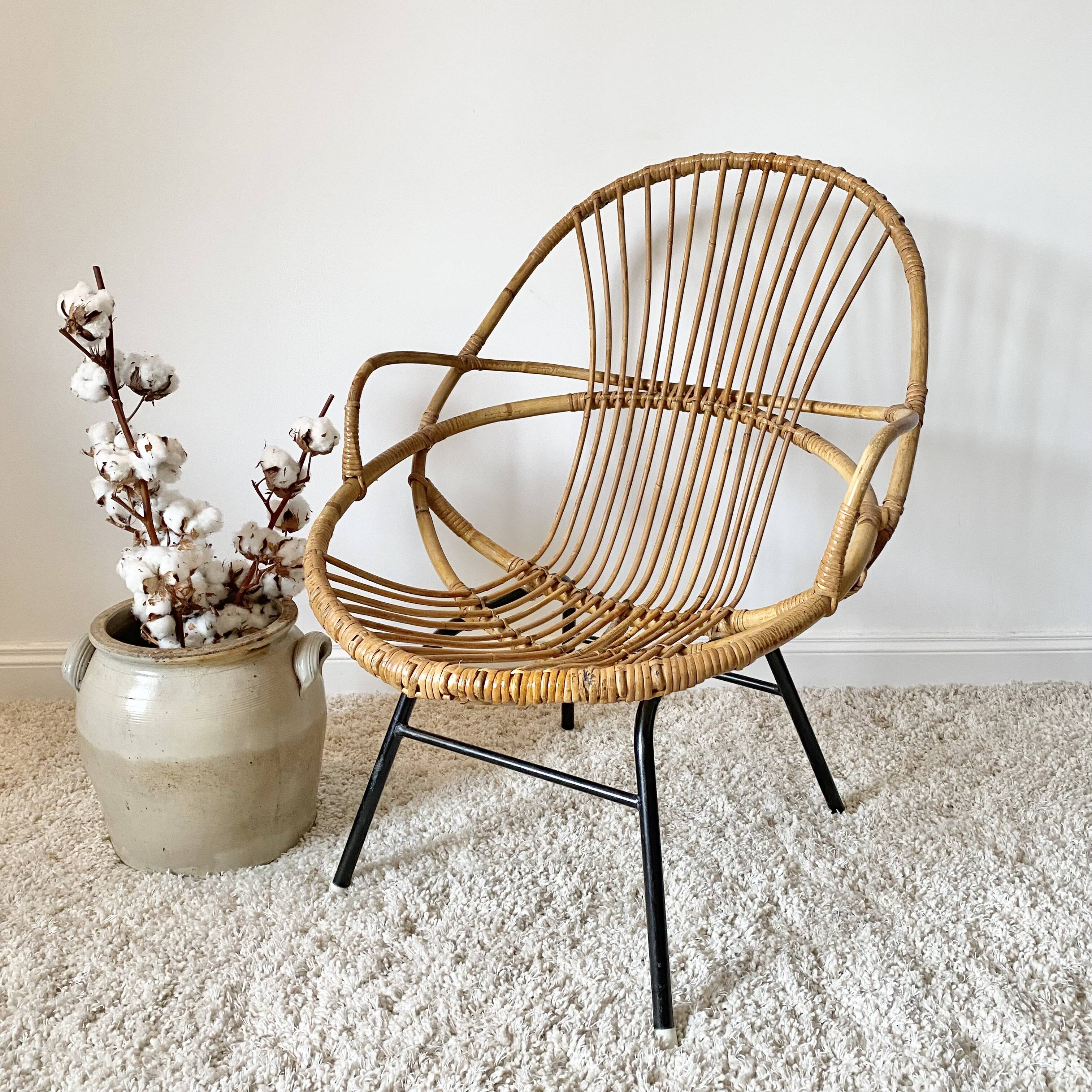 Vintage rattan armchair