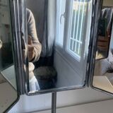 Vintage 1940s barber's triptych mirror with beveled base - 40 x 35 cm