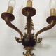 Set of 3 Bronze French Empire Style Triple Light Wall Sconces Neoclassical