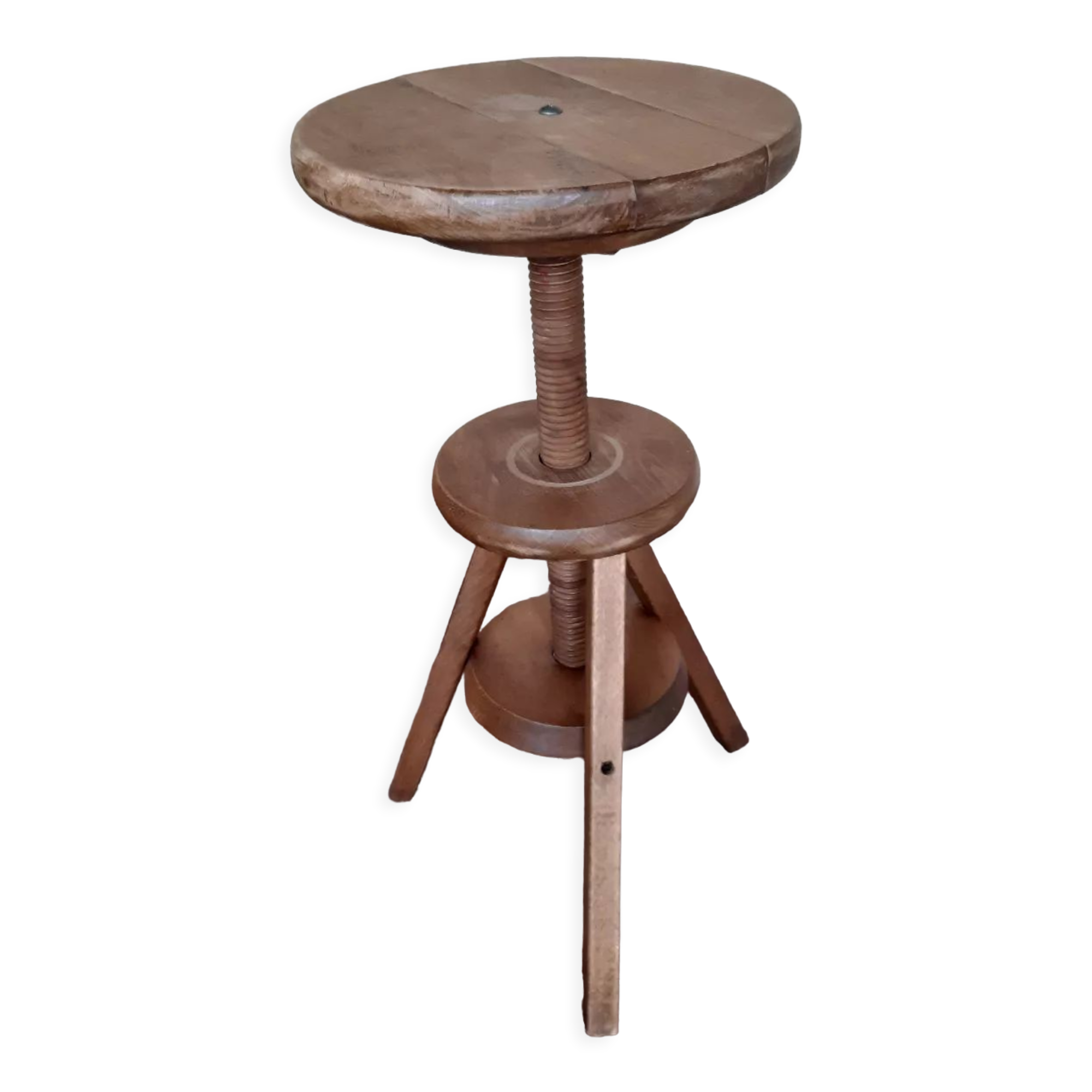 Tripod wooden stool with screws