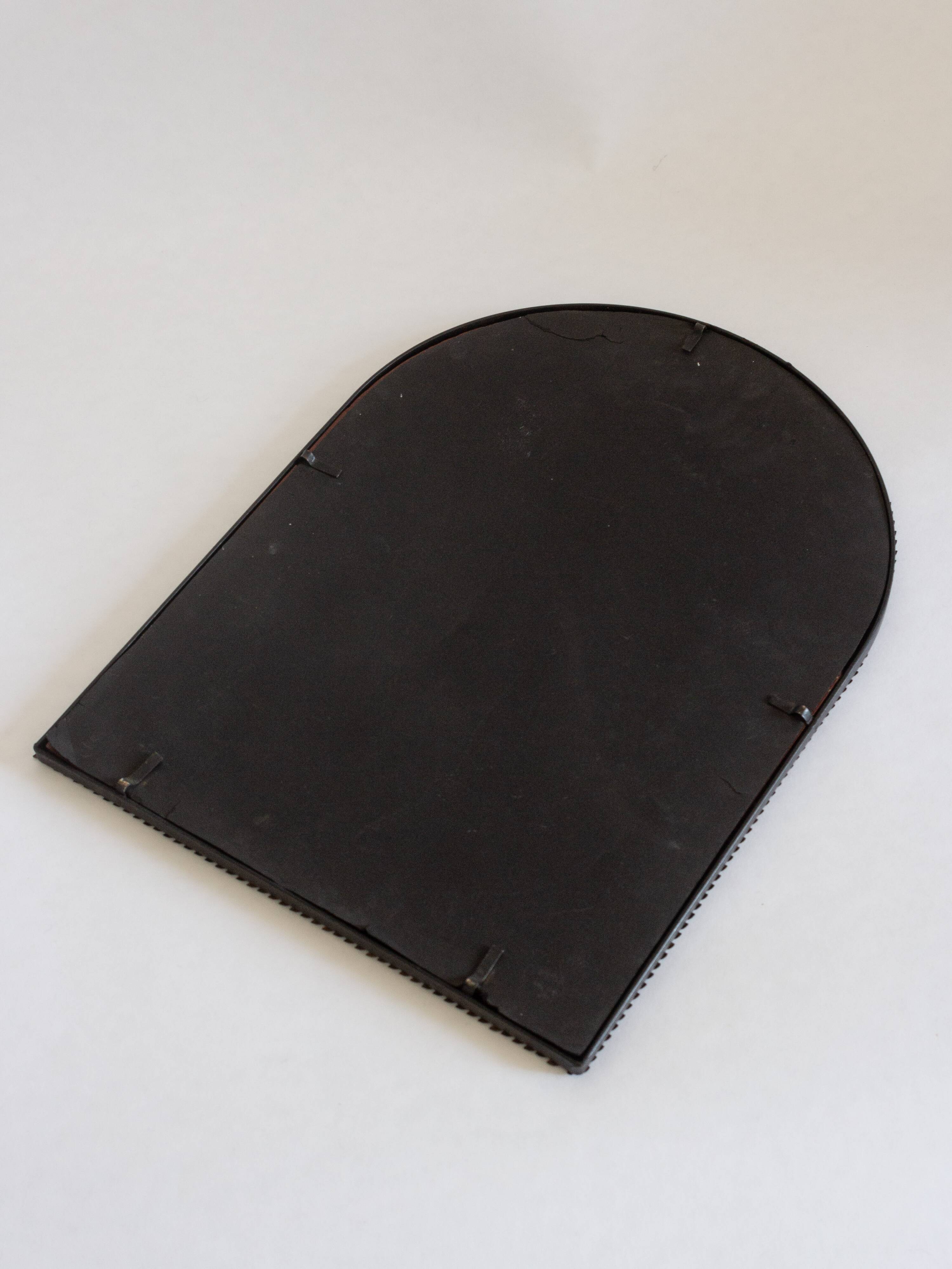 Iron wrought arch mirror, handcrafted, 1960s-70s.