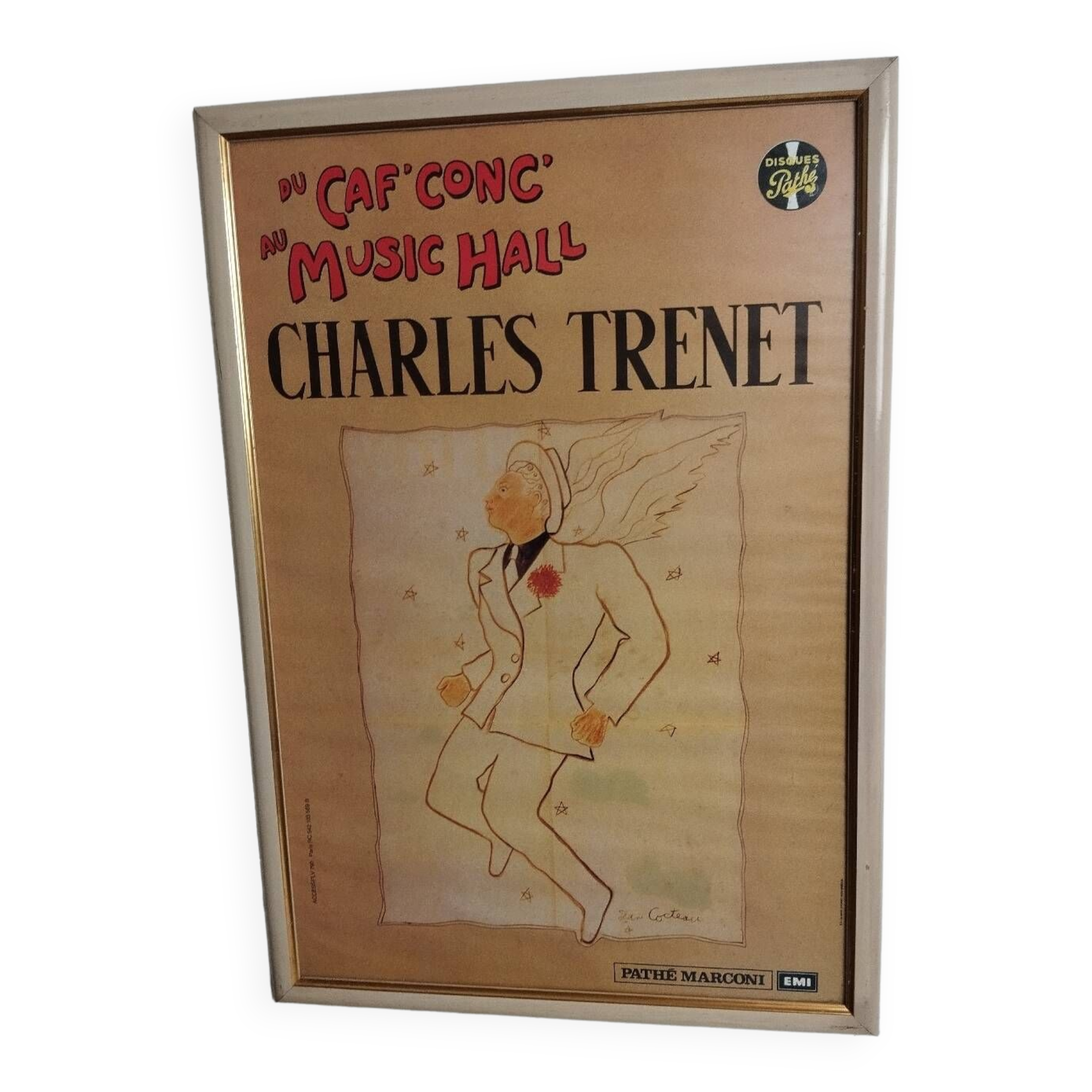 Affiche Trenet Cocteau Pathé Marconi