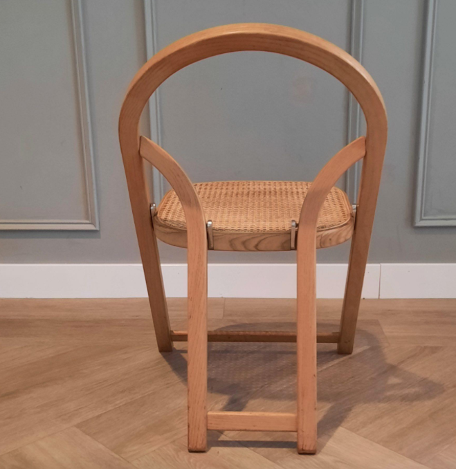 Suite of 4 Arca folding chairs by Gigi Sabadin for Crassevig 1970s