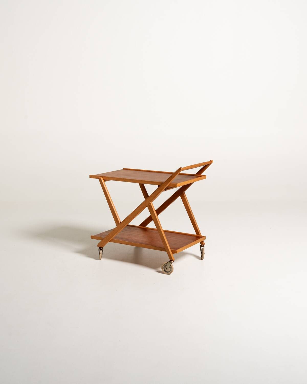 Folding Teak and Oak Trolley, Nybrofabriken