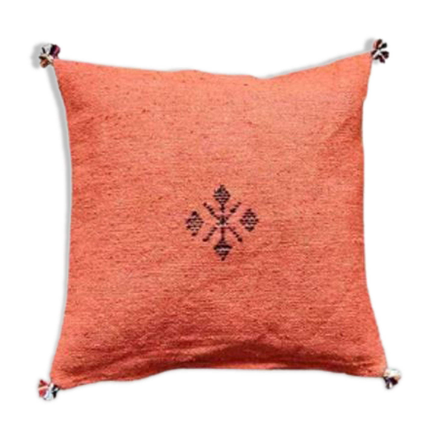 Moroccan orange cotton cushion