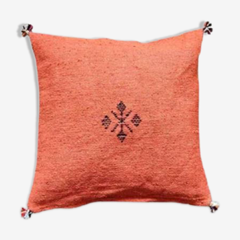 Moroccan orange cotton cushion