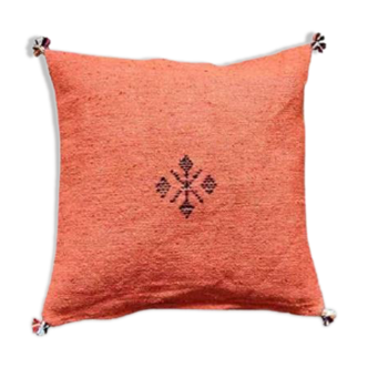 Coussin marocain orange en coton