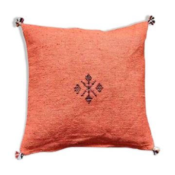 Moroccan orange cotton cushion