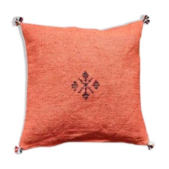 Moroccan orange cotton cushion