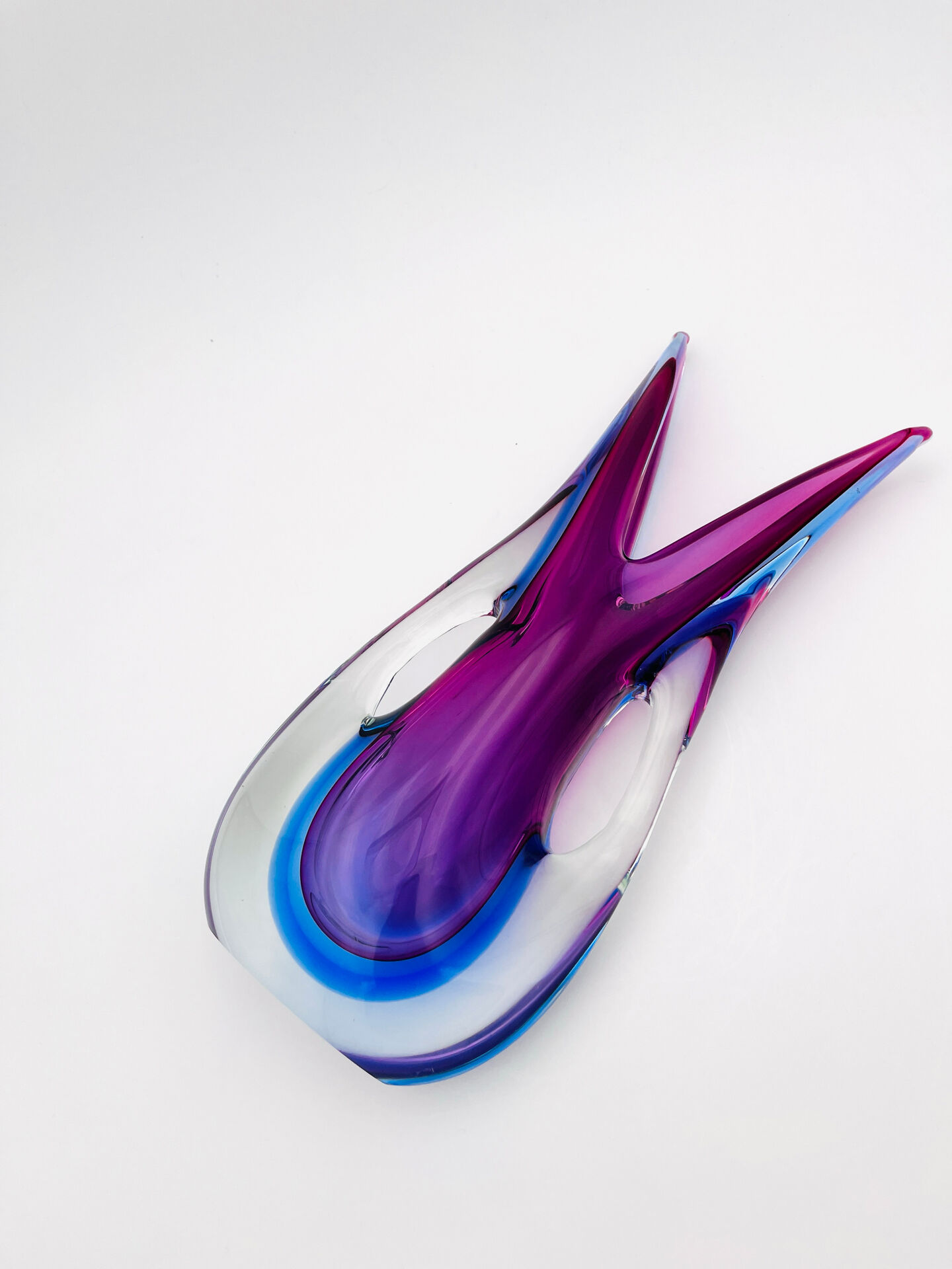 Large Sculptural Murano Vase - Flavio Poli - Sommerso - 1960