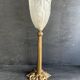 Lampe Napoléon III en bronze et tulipe en verre pressé