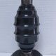Art Deco metal lamp base with black and silver patina