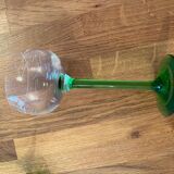 Set of 6 Engraved Glasses with Green Legs