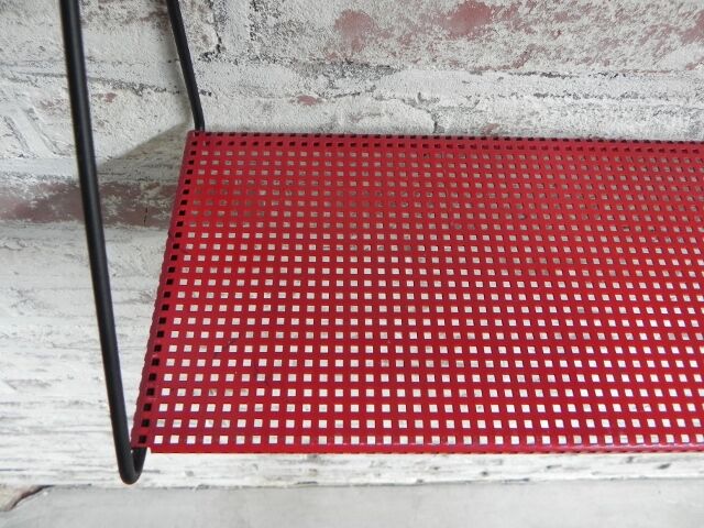 Steel wall rack with 2 shelves by Tjerk Reijenga perforated for Pilastro