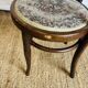 Pair of vintage bistro chairs – bentwood – floral upholstered seat