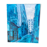Parisian street landscape signed