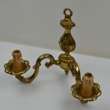 Pair of wall lamps with two lights in Louis XV style bronze