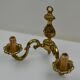 Pair of wall lamps with two lights in Louis XV style bronze