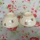 Set de 2 bols anciens Badonviller à pieds façettes fleurs vintage