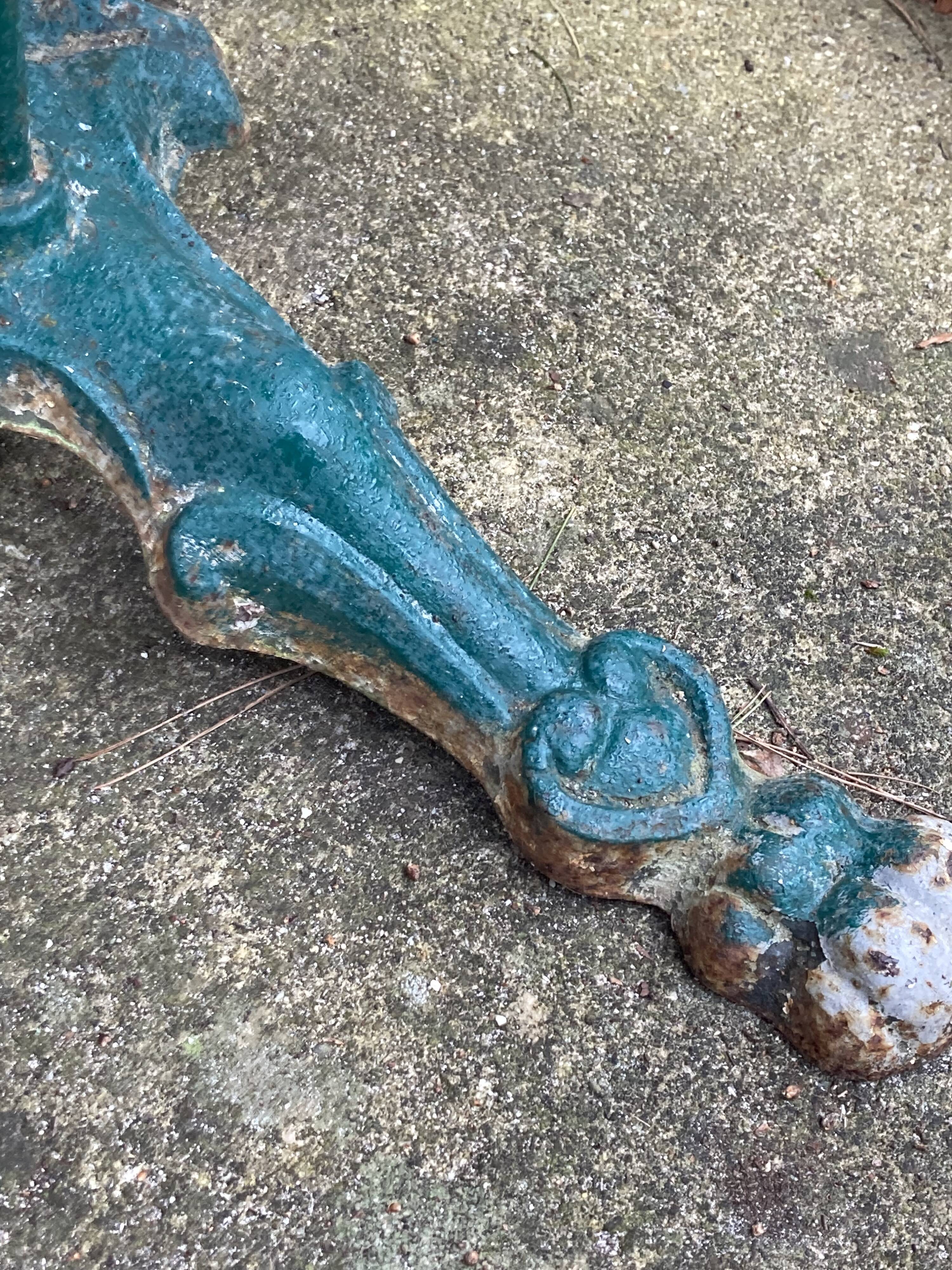 Old wrought iron garden table