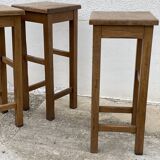 Set of 3 vintage 1960s brutalist bar stools