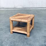 Handcrafted Bamboo Corner Table Set, 1970s, Set of 2