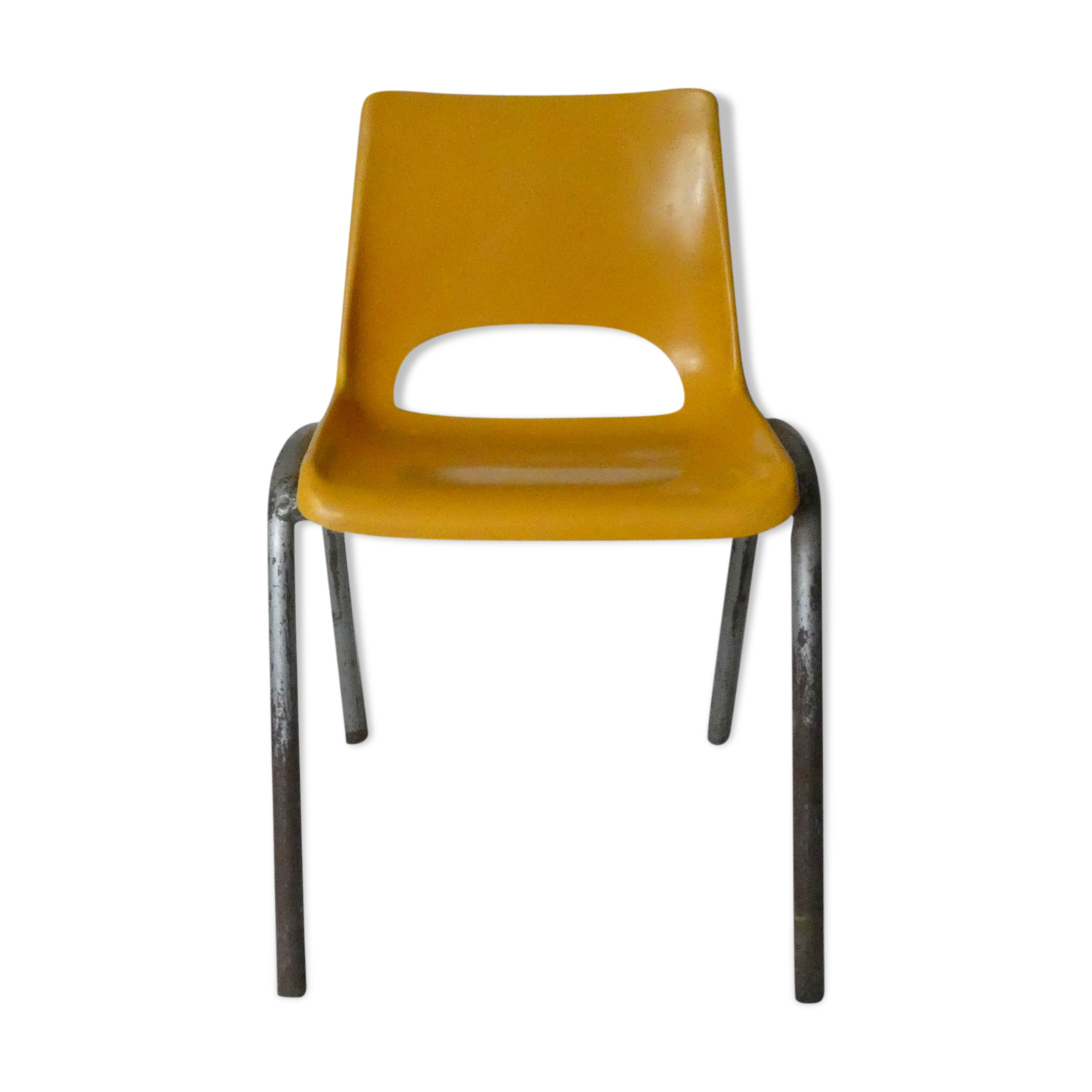yellow plastic child chair