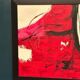 Large Original Swedish Oil on Canvas – “Red Composition” by AMH – Signed – Vintage & Framed