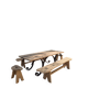 Table set, stools and benches