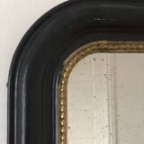 Miroir Louis Philippe Ancien En Noir Et Or France Fin 19e Siècle