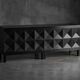 Brutalist De Coene sideboard in stained oak, Belgium, 1970s