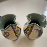 Pair of majolica jugs – perugia italy – 1960s