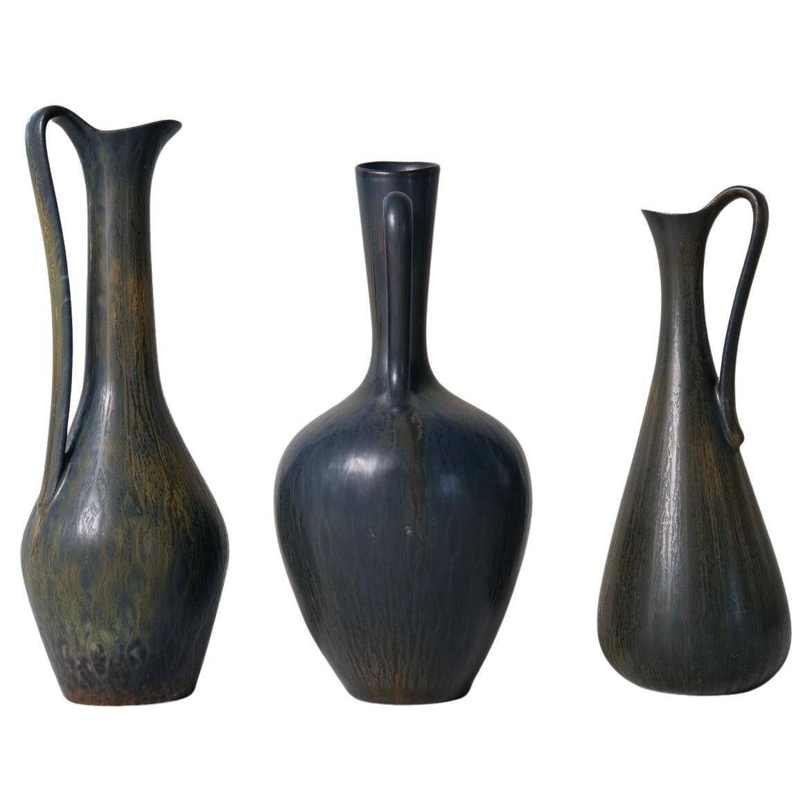 Collection of 3 ceramic containers by Gunnar Nylund Rörstrand Sweden, 1950s.