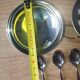 Vintage ice cream or dessert service in stainless steel