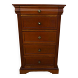 Louis Philippe style chest of drawers with 5 drawers and brass buttons – Very good condition