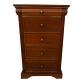 Louis Philippe style chest of drawers with 5 drawers and brass buttons – Very good condition