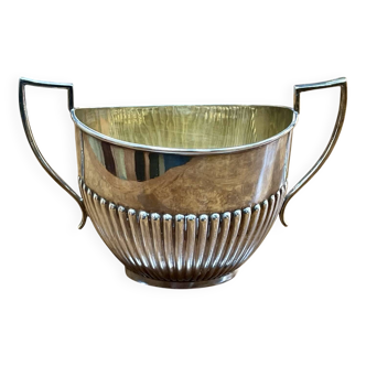 English silver-plated sugar bowl, early 20th century