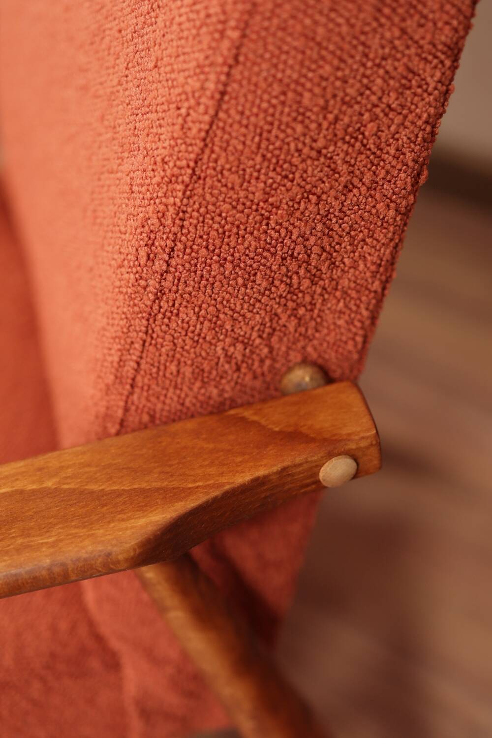 Fauteuil lounge et repose-pieds Vintage Terracota Boucle