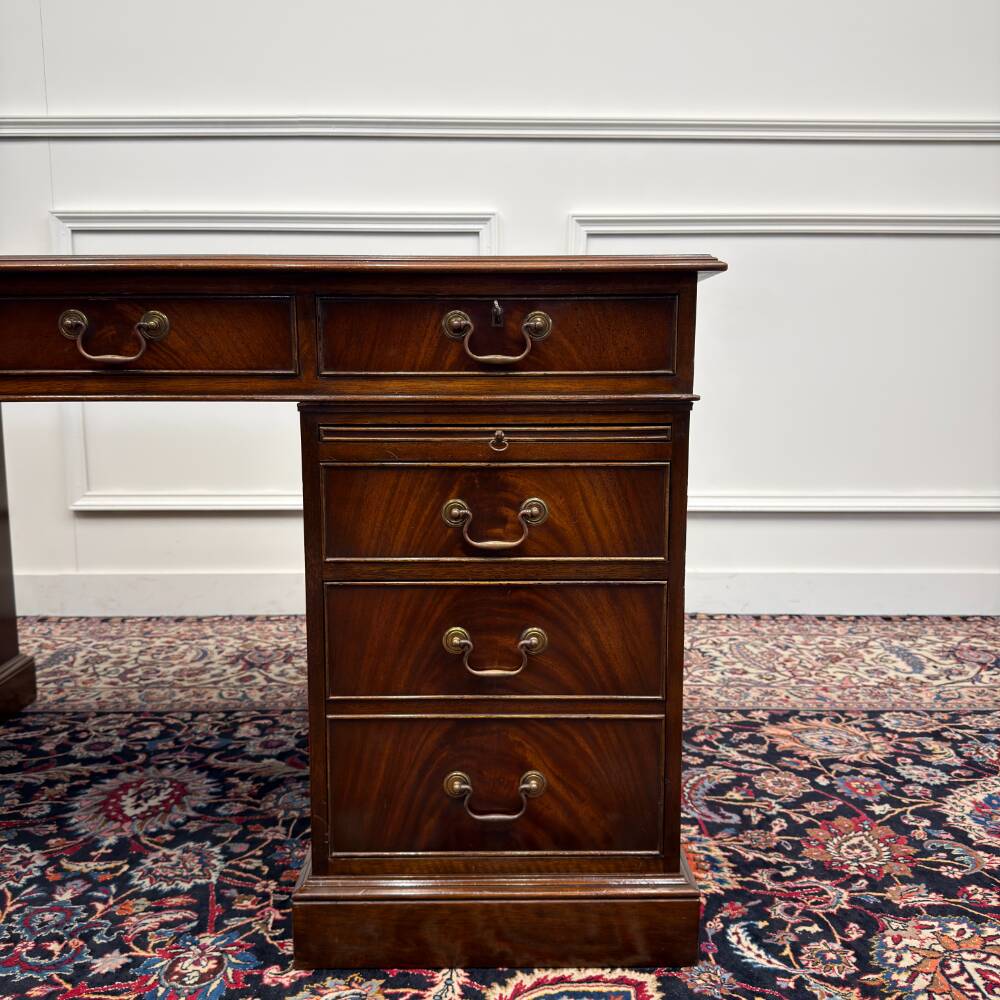 English Classic Desk with Green Leather