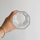 octagonal vase in thick transparent glass