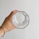 vase octogonal en verre épais transparent
