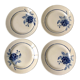 set of 4 dessert plates blue flowers Saint-Amand years 30-40