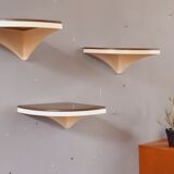 Three vintage corner shelves 70s