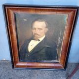 Portrait à l'huile sur toile, XIXème signé et daté