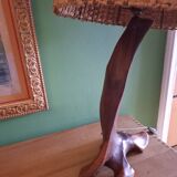 Brutalist lamp, olive wood