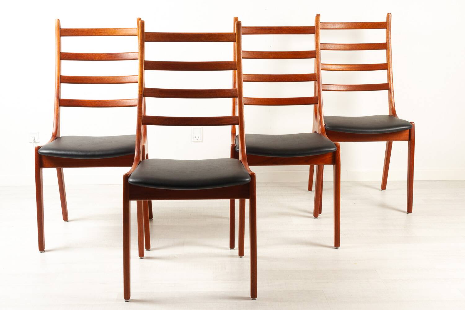 Vintage Danish Teak High-Back Dining Chairs by Korup Stolefabrik, 1960s, Set of 4