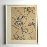 Elie dayan, untitled (abstract composition 3). felt pen on paper.