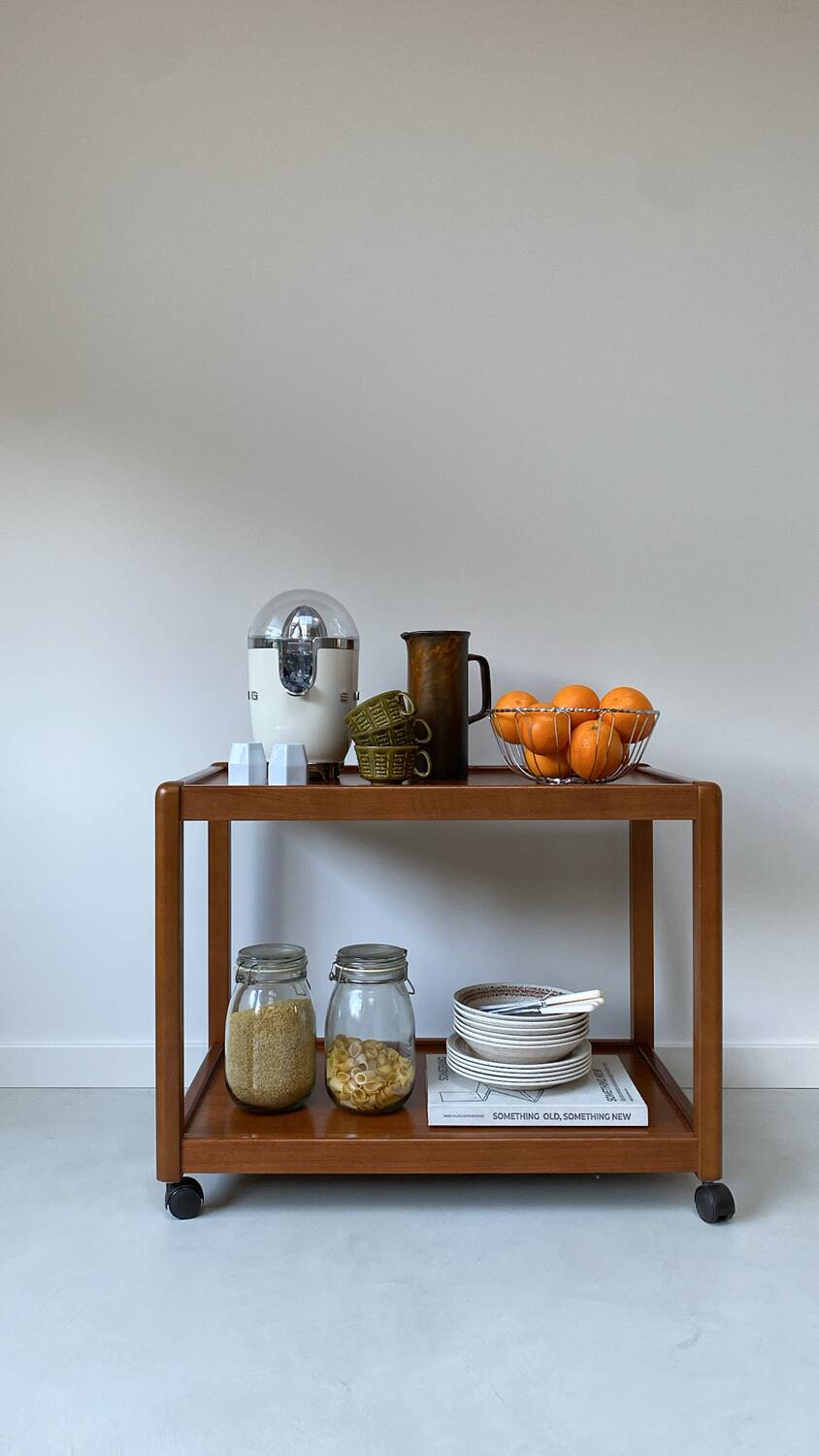 Vintage wooden trolley / bar cart
